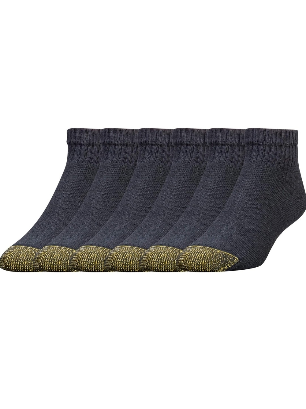 Gold Toe Black Quarter Athletic Socks - 6 Pack - Picture 2 of 6